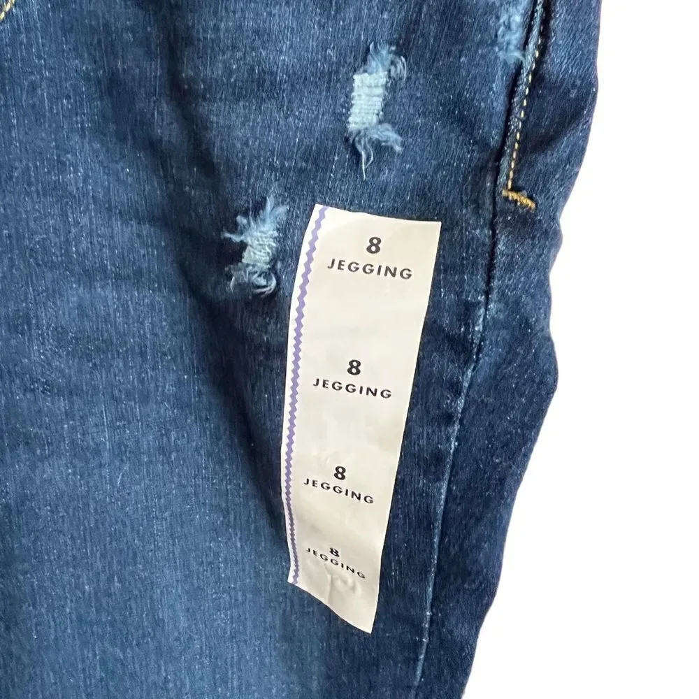 ‎Cat & Jack dark wash jeggings girl’s size 8
